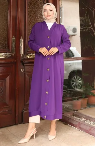 Buttoned Long Tunic 0096-05 Purple 0096-05
