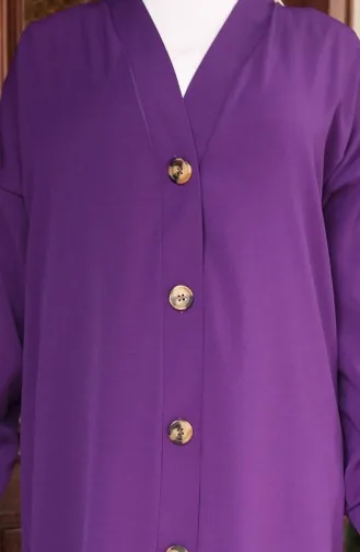 Buttoned Long Tunic 0096-05 Purple 0096-05