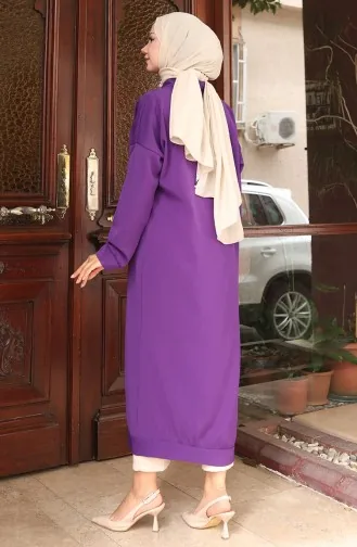 Buttoned Long Tunic 0096-05 Purple 0096-05