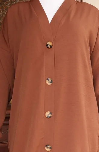 Lange Tunika Mit Knöpfen 0096-06 Braun 0096-06