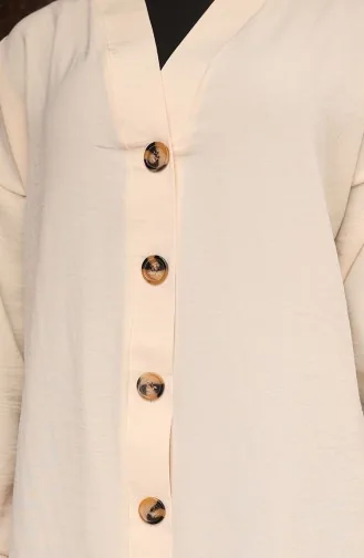 Buttoned Long Tunic 0096-07 Beige 0096-07