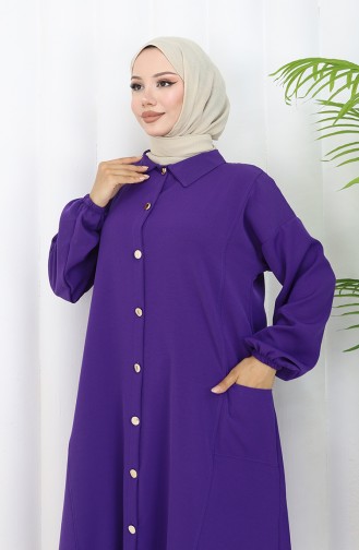 Çıtçıtlı Tunik Pantolon İkili Takım 0097-02 Mor