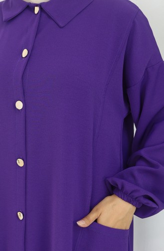 Çıtçıtlı Tunik Pantolon İkili Takım 0097-02 Mor