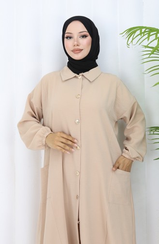 Çıtçıtlı Tunik Pantolon İkili Takım 0097-04 Bej