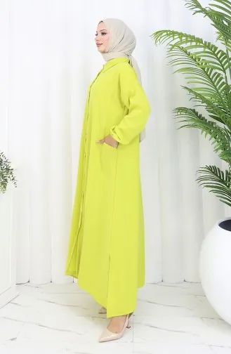 Ensemble Deux Pièces Tunique Et Pantalon à Boutons-pression 0097-05 Vert Pétrole 0097-05