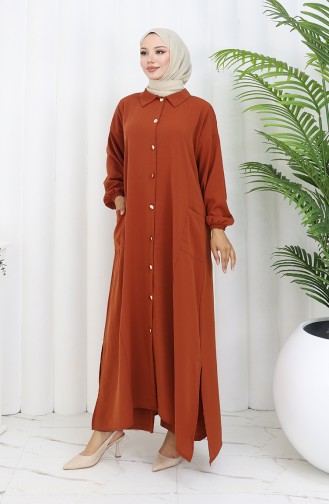 Çıtçıtlı Tunik Pantolon İkili Takım 0097-06 Kiremit