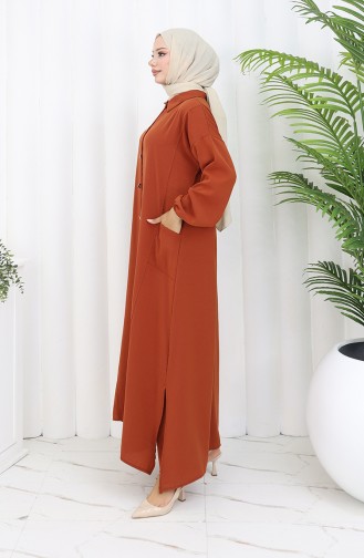 Çıtçıtlı Tunik Pantolon İkili Takım 0097-06 Kiremit