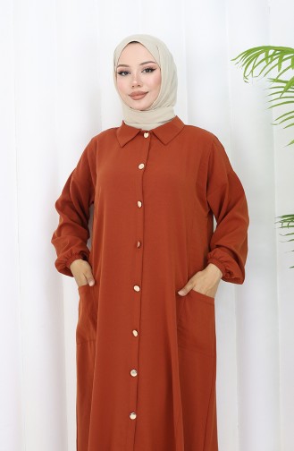 Çıtçıtlı Tunik Pantolon İkili Takım 0097-06 Kiremit