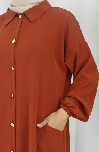 Çıtçıtlı Tunik Pantolon İkili Takım 0097-06 Kiremit