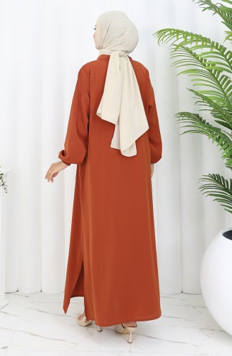 Çıtçıtlı Tunik Pantolon İkili Takım 0097-06 Kiremit