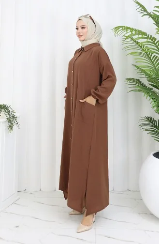 Snap-On Tunic Trousers Two-Piece Suit 0097-07 Brown 0097-07