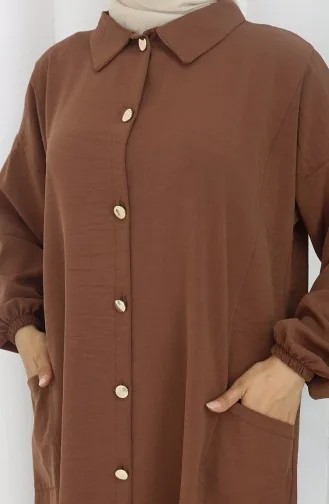 Snap-On Tunic Trousers Two-Piece Suit 0097-07 Brown 0097-07