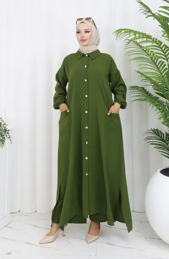 Tuniek Met Drukknopen Tweedelig Pak 0097-08 Khaki 0097-08