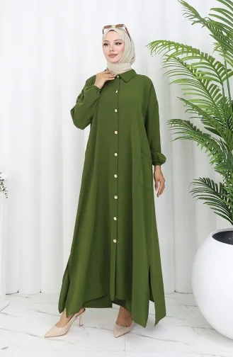 Tuniek Met Drukknopen Tweedelig Pak 0097-08 Khaki 0097-08