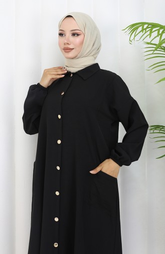 Çıtçıtlı Tunik Pantolon İkili Takım 0097-09 Siyah