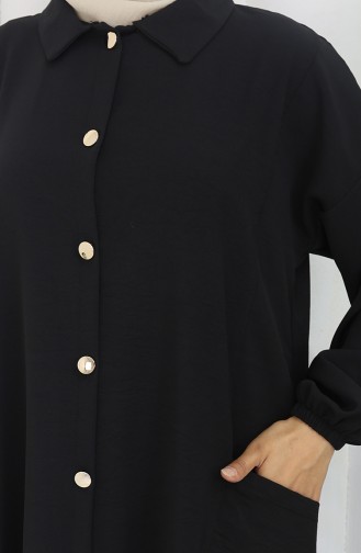 Çıtçıtlı Tunik Pantolon İkili Takım 0097-09 Siyah