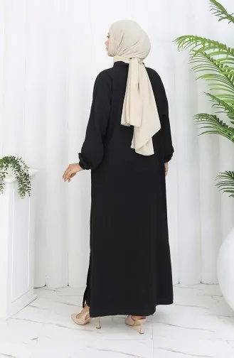 Zweiteiliger Anzug Mit Tunika-Hose Zum Aufknöpfen 0097-09 Schwarz 0097-09