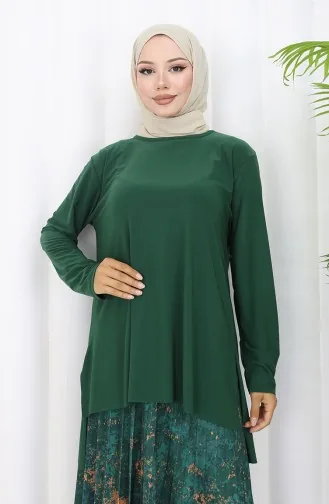 Sandy Stoff Tunika Rock Zweiteiler 2073-03 Smaragdgrün 2073-03