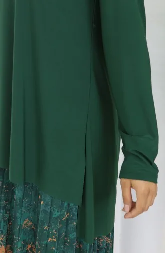Sandy Stoff Tunika Rock Zweiteiler 2073-03 Smaragdgrün 2073-03