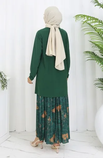 Sandy Stoff Tunika Rock Zweiteiler 2073-03 Smaragdgrün 2073-03