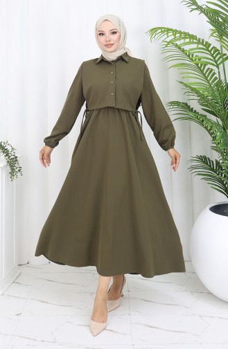 Khaki Hijab Dress 81898-05