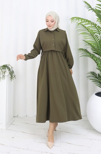 Khaki Hijab Dress 81898-05