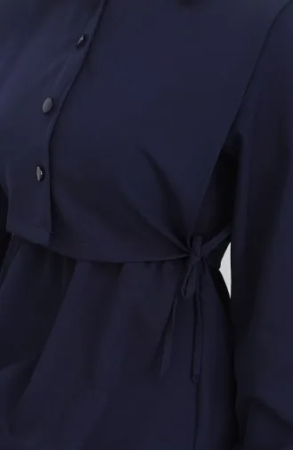 Robe Boléra à Col Chemise 81898-06 Bleu Marine 81898-06
