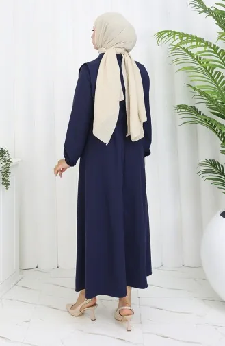 Robe Boléra à Col Chemise 81898-06 Bleu Marine 81898-06