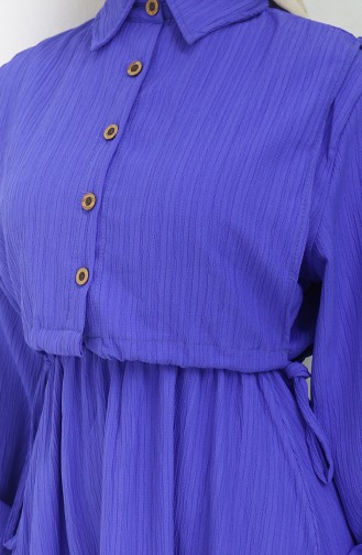 Saks-Blau Hijab Kleider 2072-01