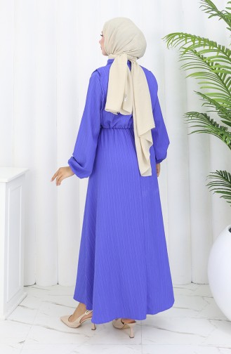 Saks-Blau Hijab Kleider 2072-01