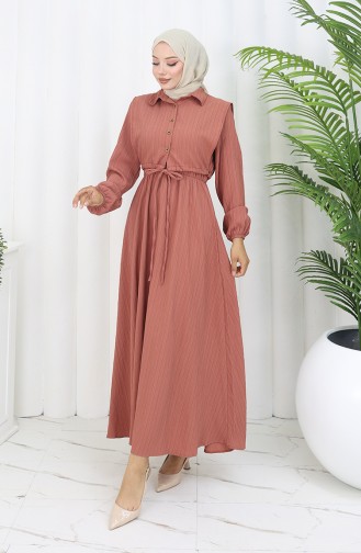 Robe Hijab Couleur brique 2072-03
