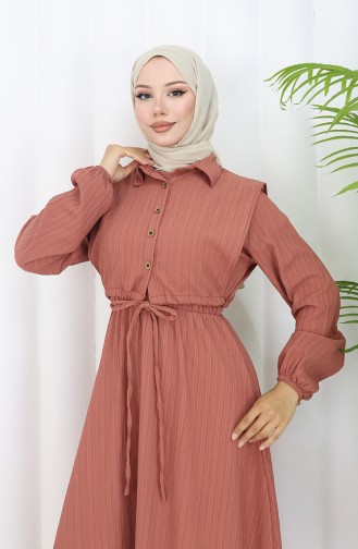 Robe Hijab Couleur brique 2072-03