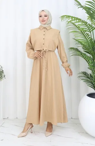 Robe Boléra En Crêpe Beige 2072-05 2072-05