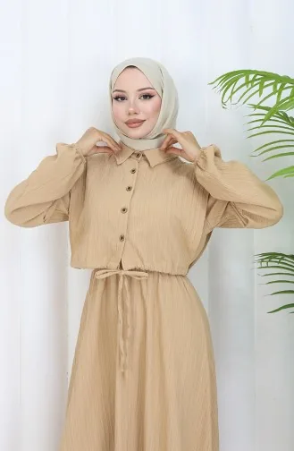 Robe Boléra En Crêpe Beige 2072-05 2072-05
