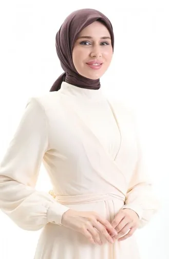 Écharpe En Voile Français Madame Mary 19098-15 Marron 19098-15