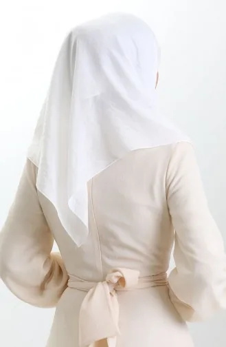 Madame Mary Fransız Vual Eşarp 19098-25 Beyaz