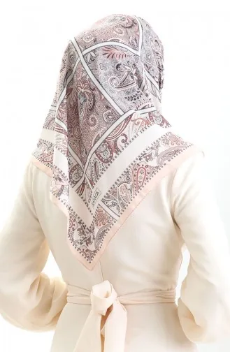 Karaca Desenli Cotton Eşarp 81094-08 Somon Krem