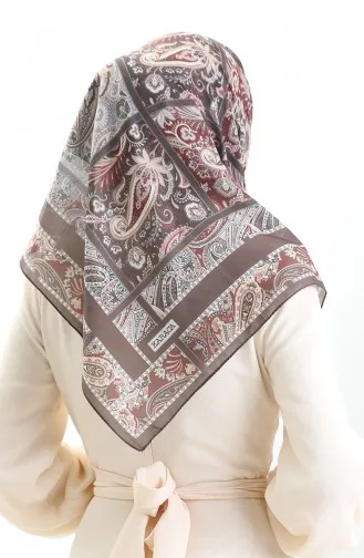 Karaca Desenli Cotton Eşarp 81094-10 Kahverengi Kiremit