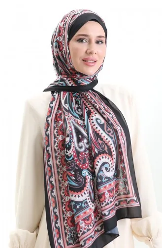 Etnik Desen soft Şal 70295-03 Siyah Bordo