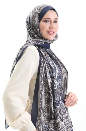 Etnik Desen soft Şal 70295-06 Lacivert