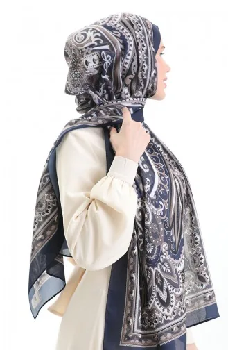 Etnik Desen soft Şal 70295-06 Lacivert