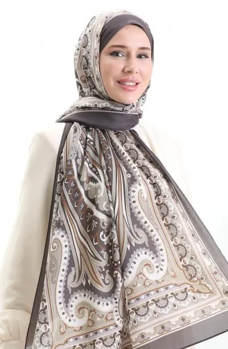 Etnik Desen soft Şal 70295-11 Kahverengi Bej