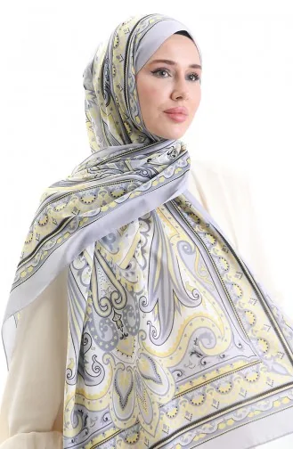 Etnik Desen soft Şal 70295-14 Gümüş Gri