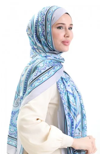 Etnik Desen soft Şal 70295-15 Gümüş Gri Lila