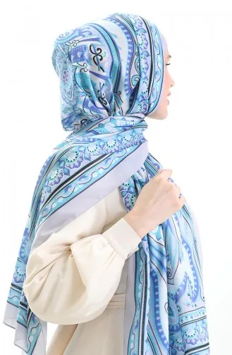 Etnik Desen soft Şal 70295-15 Gümüş Gri Lila