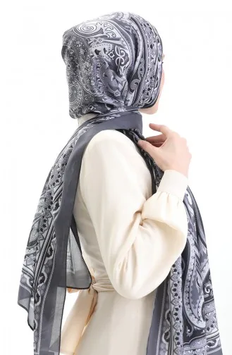 Etnik Desen soft Şal 70295-16 Antrasit