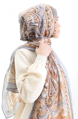 Etnik Desen soft Şal 70295-17 Vizon Hardal