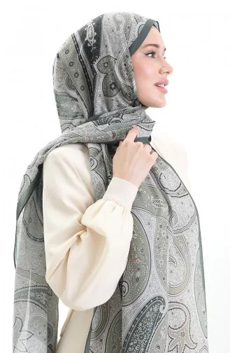 Châle En Coton à Motifs Karaca 82001-03 Kaki 82001-03