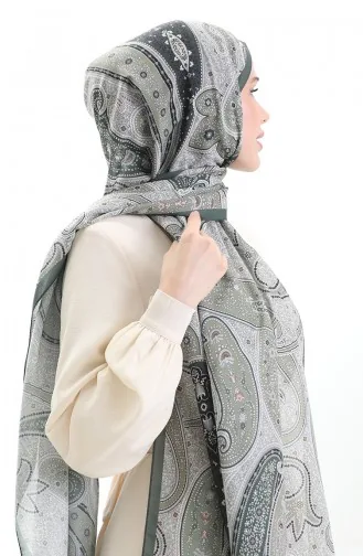 Châle En Coton à Motifs Karaca 82001-03 Kaki 82001-03