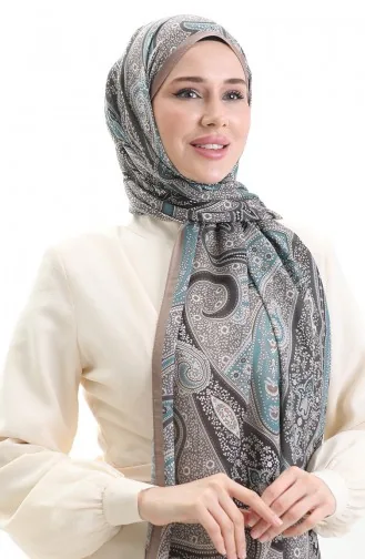 Karaca Châle Coton à Motifs 82001-04 Toprak Pétrole 82001-04